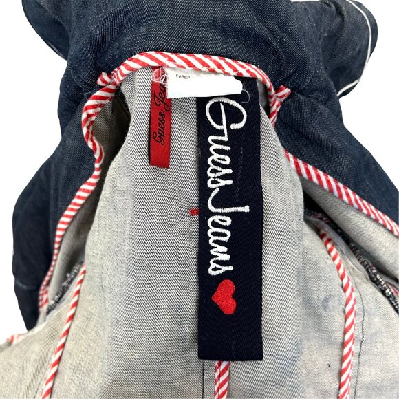 VINTAGE 90s-Y2K Guess Denim Trench Coat Jacket - Picture 11 of 14